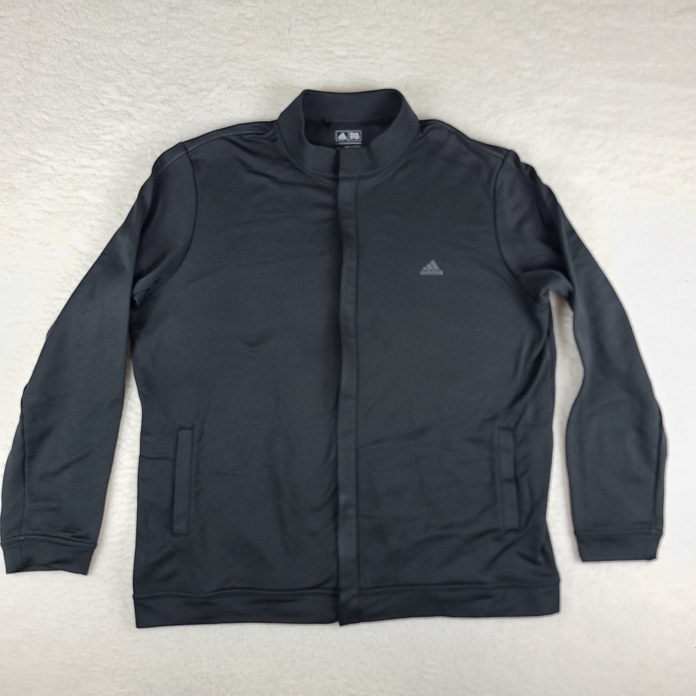 Adidas Sweater Mens‎ 2XL XXL Black Full Zip Performance Tech Golf